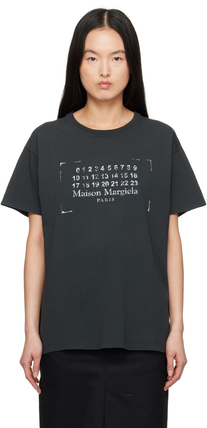 

Футболка с логотипом Black Stamp Maison Margiela