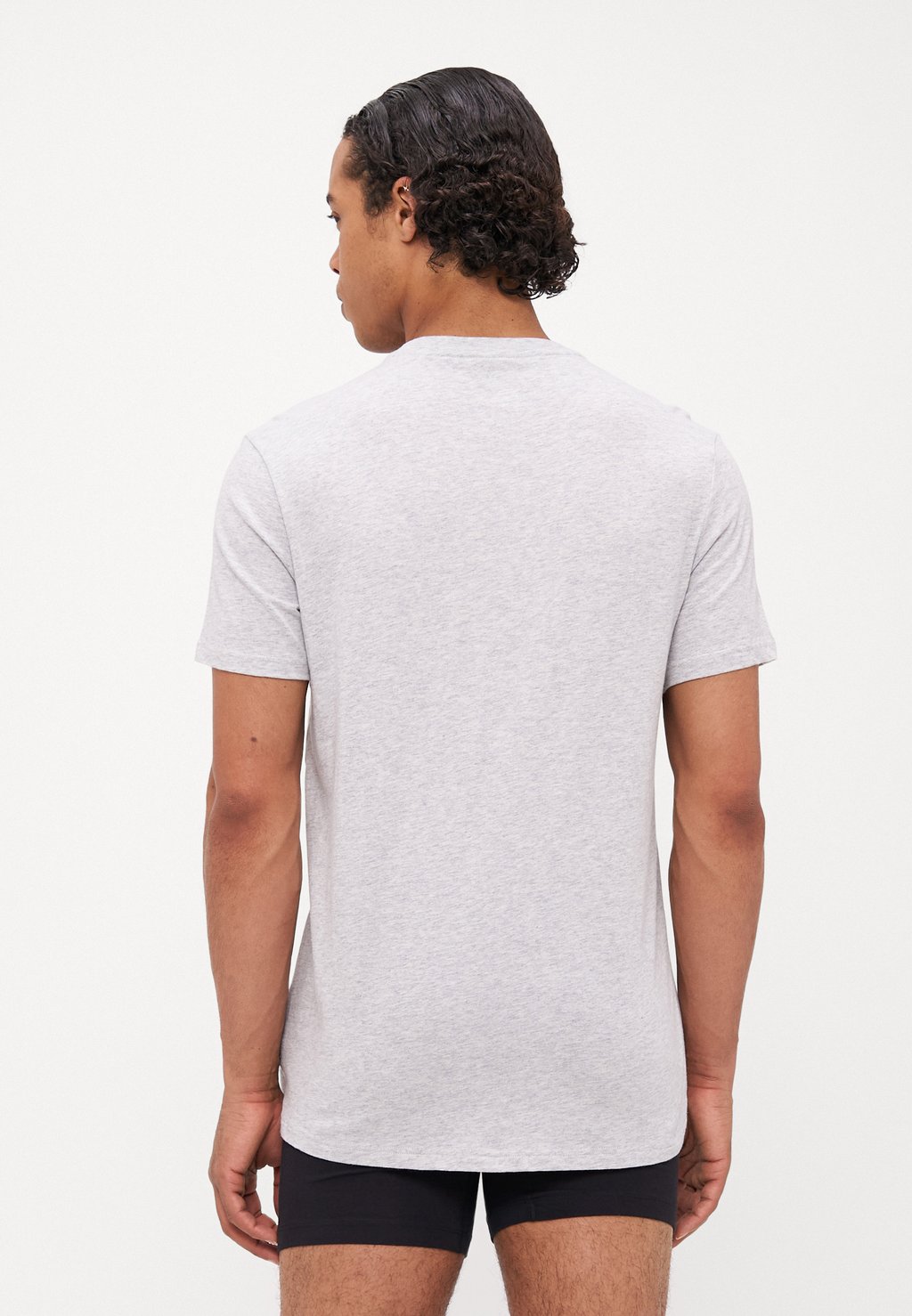 Нижняя футболка CREW NECK 3 PACK Adidas Sportswear, цвет White/Mottled Light Grey/Black — фото 2
