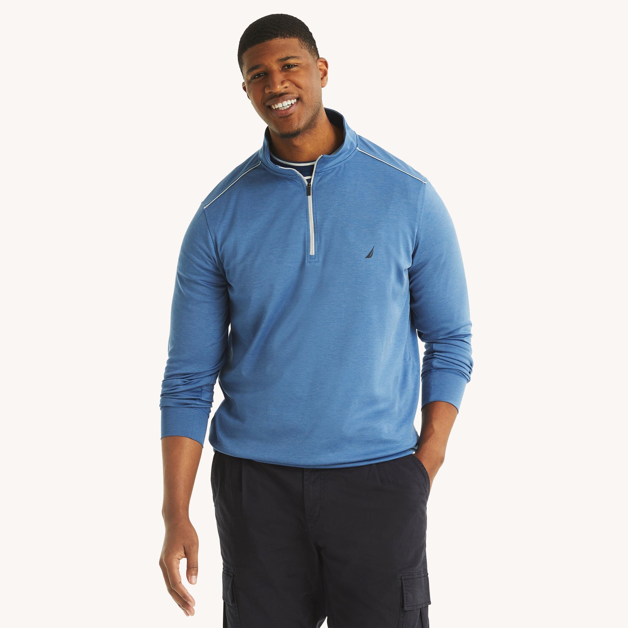 

Толстовка Nautica Mens Big & Tall с застежкой-молнией на четверть, цвет bolt blue