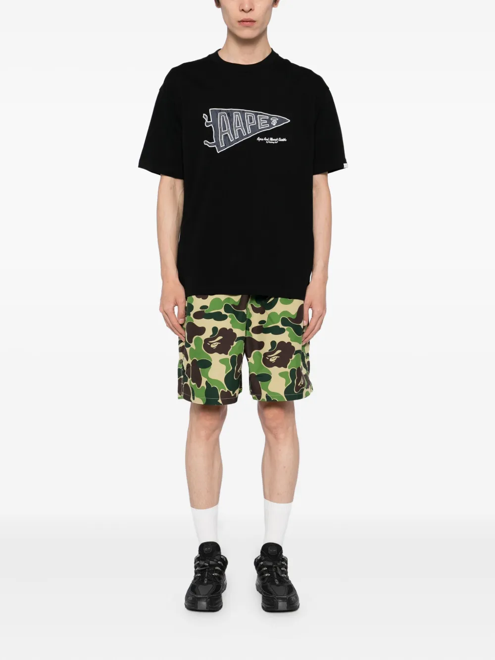 Шорты с графичным принтом A BATHING APE, зеленый — фото 2