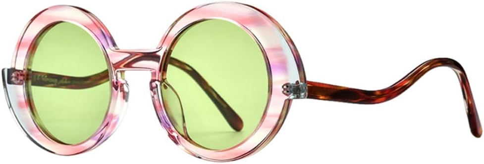 

Солнцезащитные очки из ацетата 2027 года, поляризованные, мужские, симпатичные, S-образной формы, ретро, ​​модные, круглые, цветные, солнцезащитные очки UV400 для женщин MTZJH, Pink Green