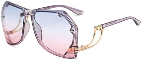 

Женские солнцезащитные очки неправильной формы с многоугольными линзами, модель 2027 года, голубые, розовые, ретро-градиентные, океанические, с уникальной оправой MTZJH, Gray F Blue Pink