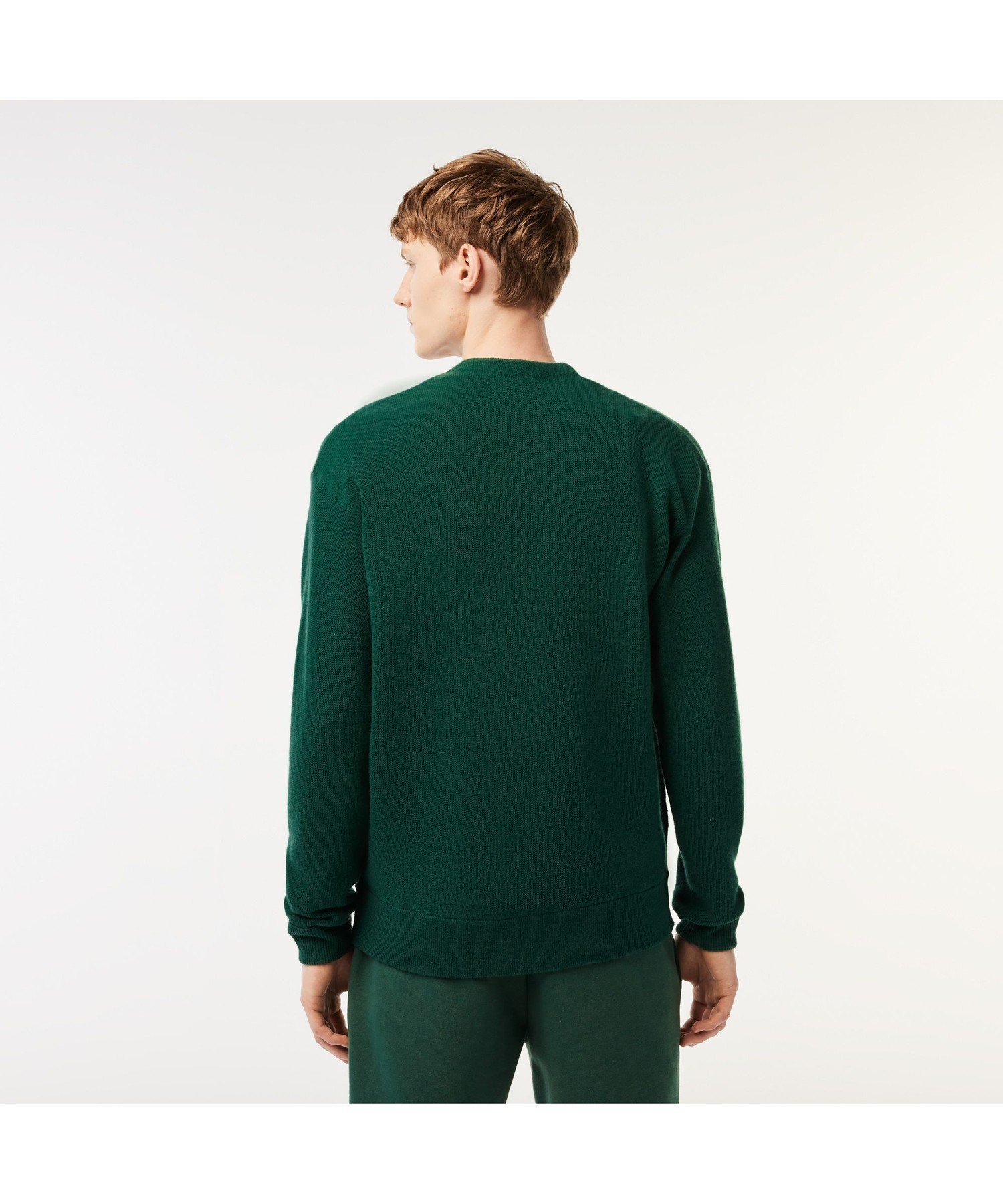 Кардиган с V-образным вырезом, связанный платочной вязкой LACOSTE, Green — фото 3
