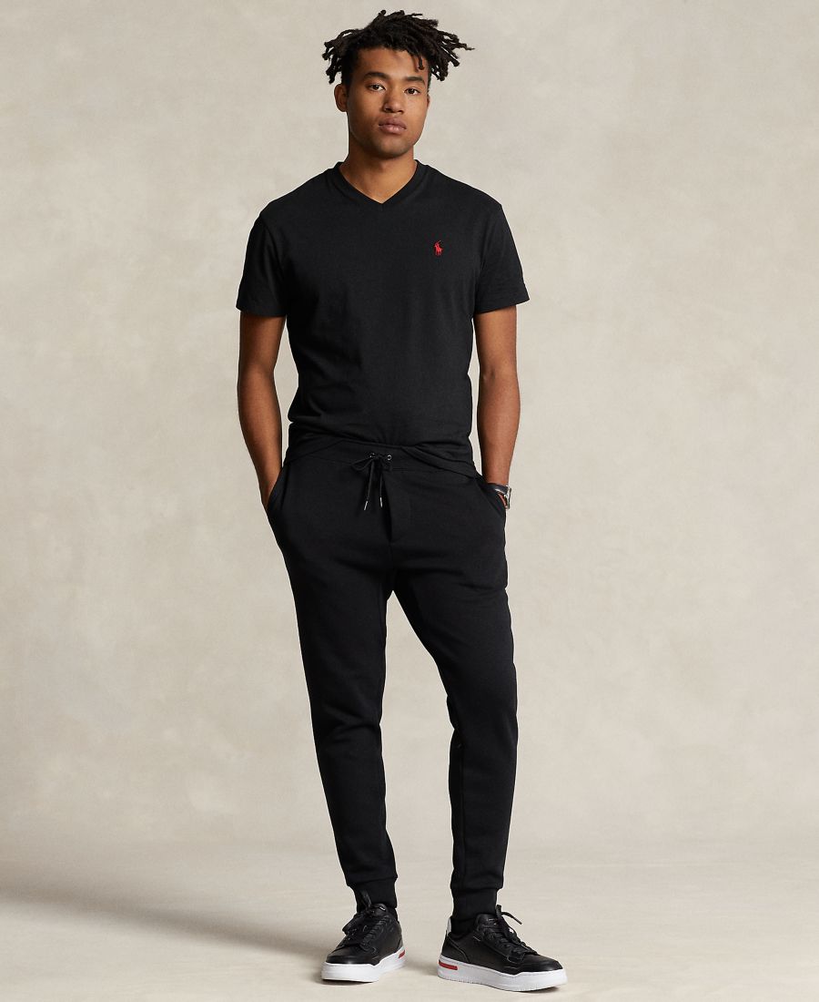 Мужская классическая футболка с V-образным вырезом Polo Ralph Lauren, Black — фото 2