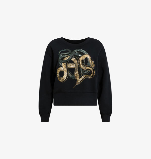 

Толстовка Slitha separo из хлопковой смеси с пайетками Allsaints, черный