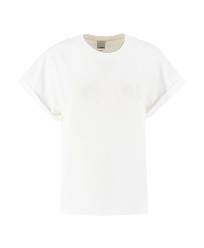 

Футболка с круглым вырезом и принтом "Любовь" Pinko, белый