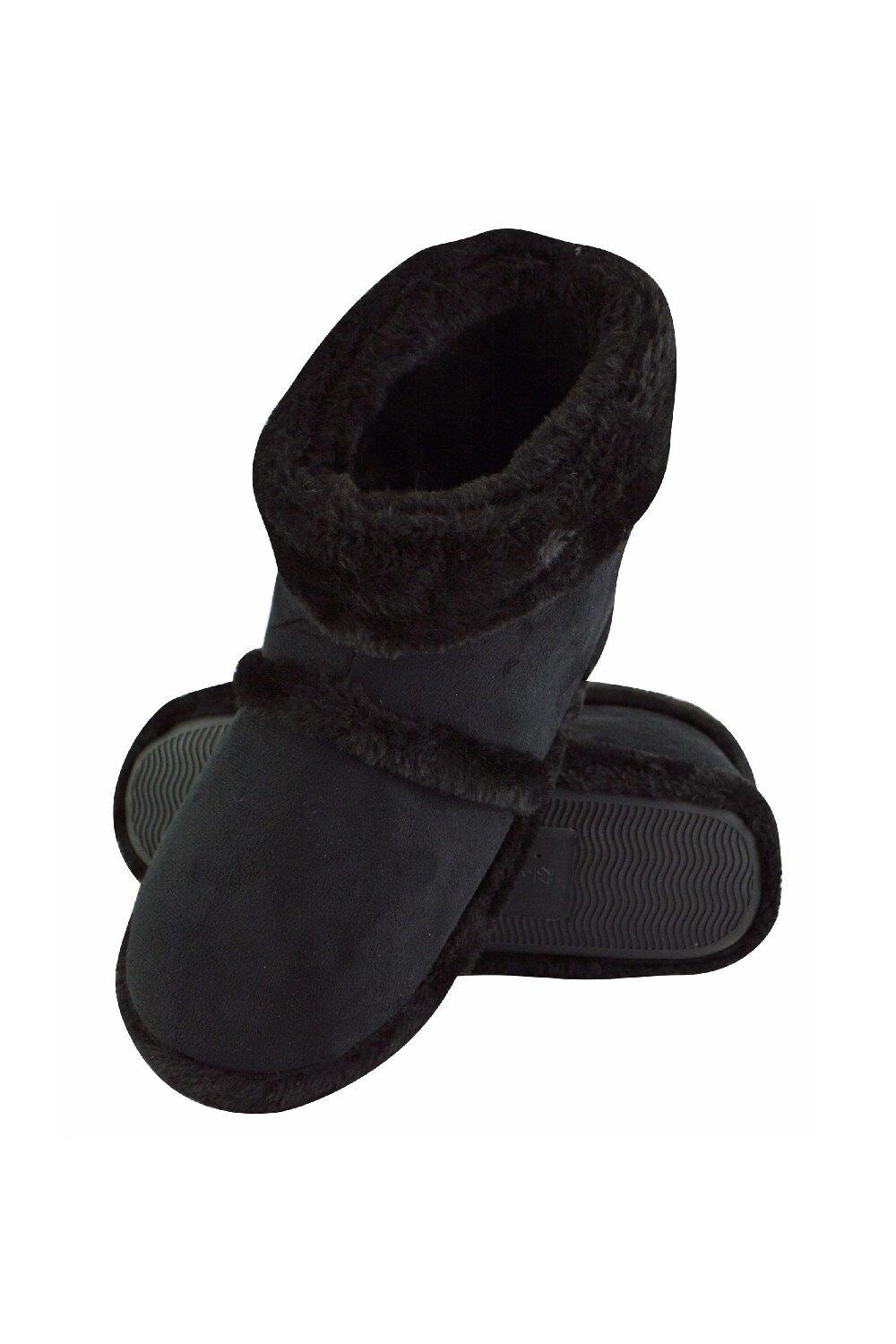 Домашние домашние тапочки-сапоги с пушистым воротником Slipper Snob, черный — фото 2