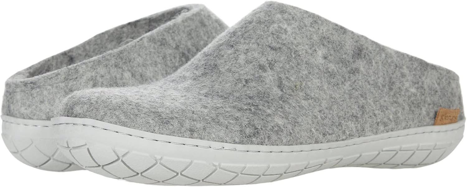 

Тапочки Glerups из 100 качественной шерсти с резиновой подошвой - универсальные, без застежек, серый