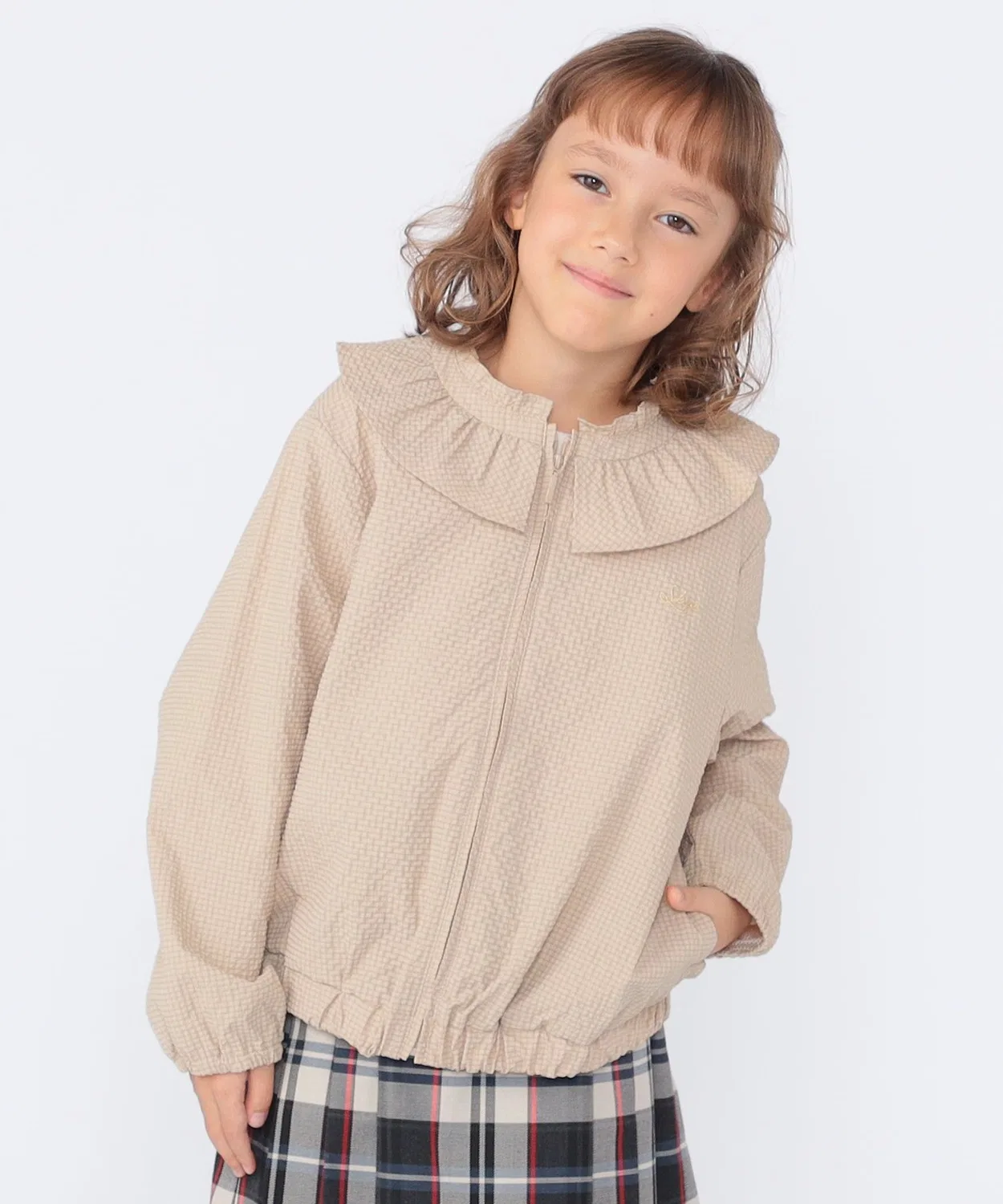 Детская куртка-парка с воланами SHIPS KIDS UV-защита, бежевая — фото 4
