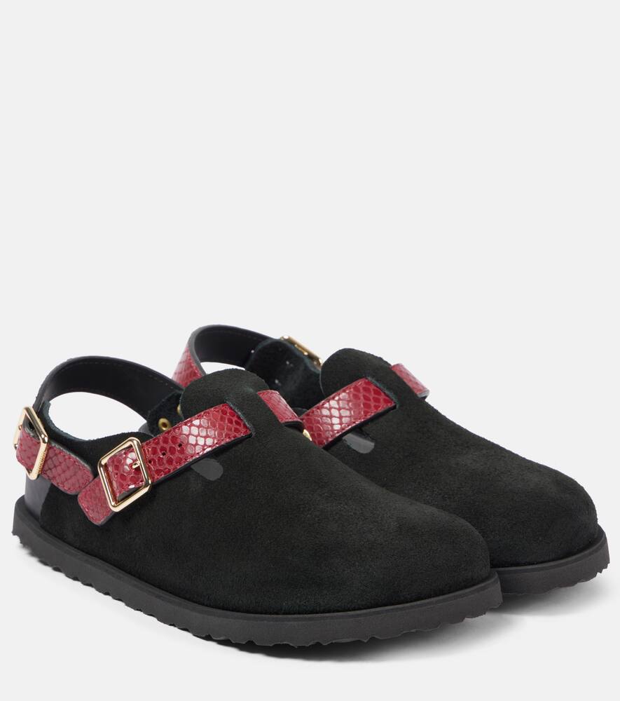 Токио клоги из замши с эффектом змеиной кожи Birkenstock 1774, Red Snake