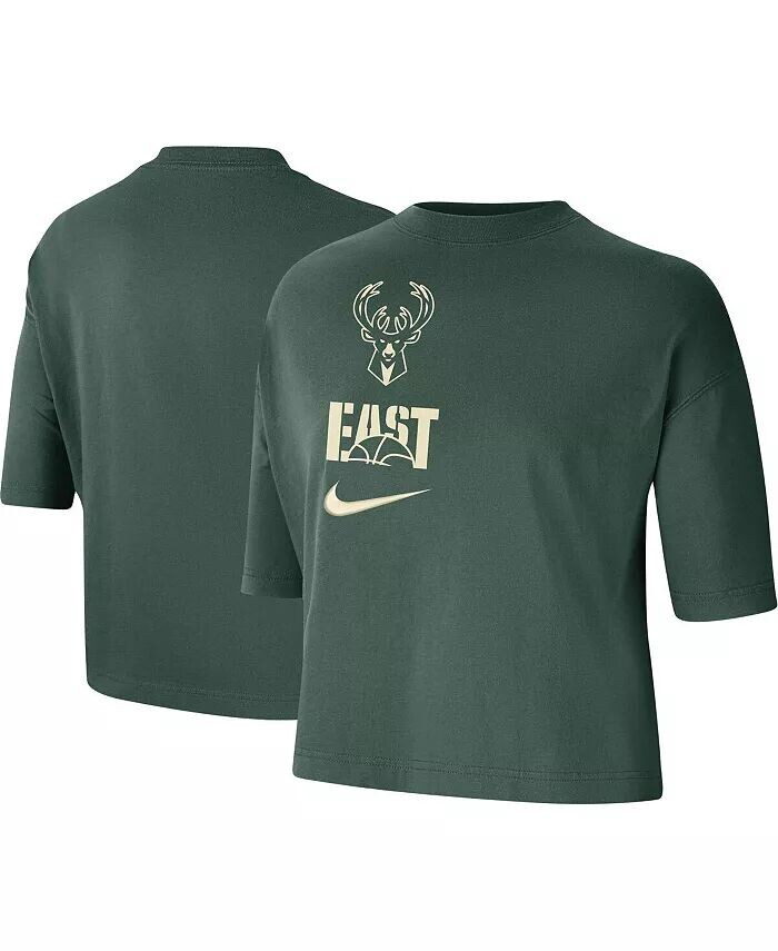 

Женская зеленая футболка свободного кроя Hunter Milwaukee Bucks Essential Nike