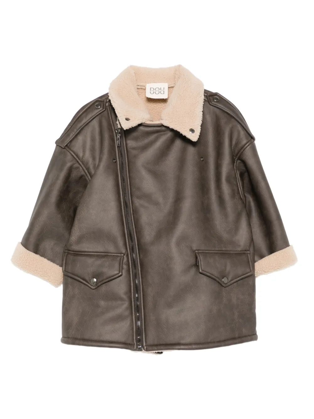 

Куртка с косой молнией Douuod Kids, коричневый