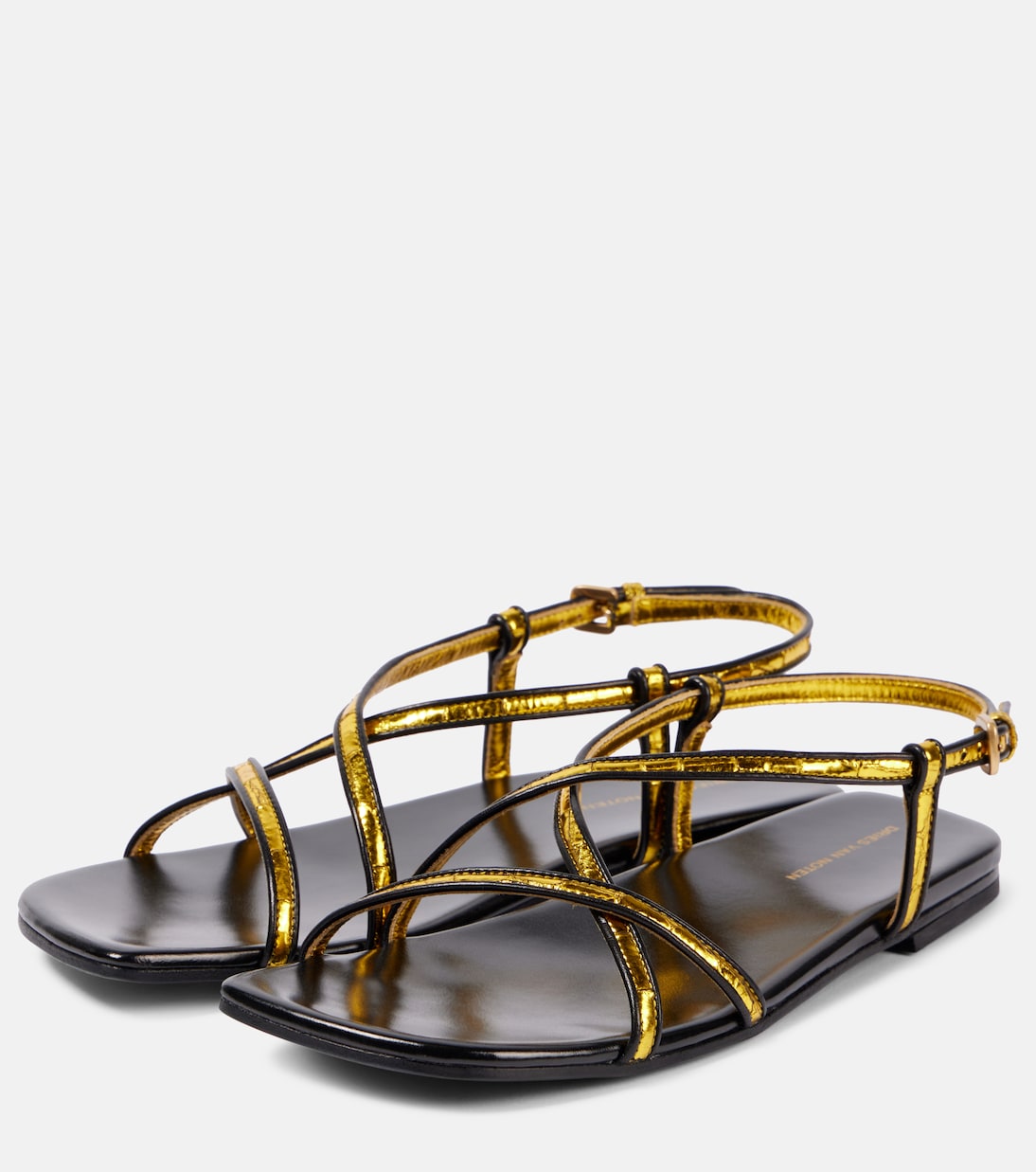 Сандалии из металлизированной кожи Dries Van Noten, золотой — фото 4