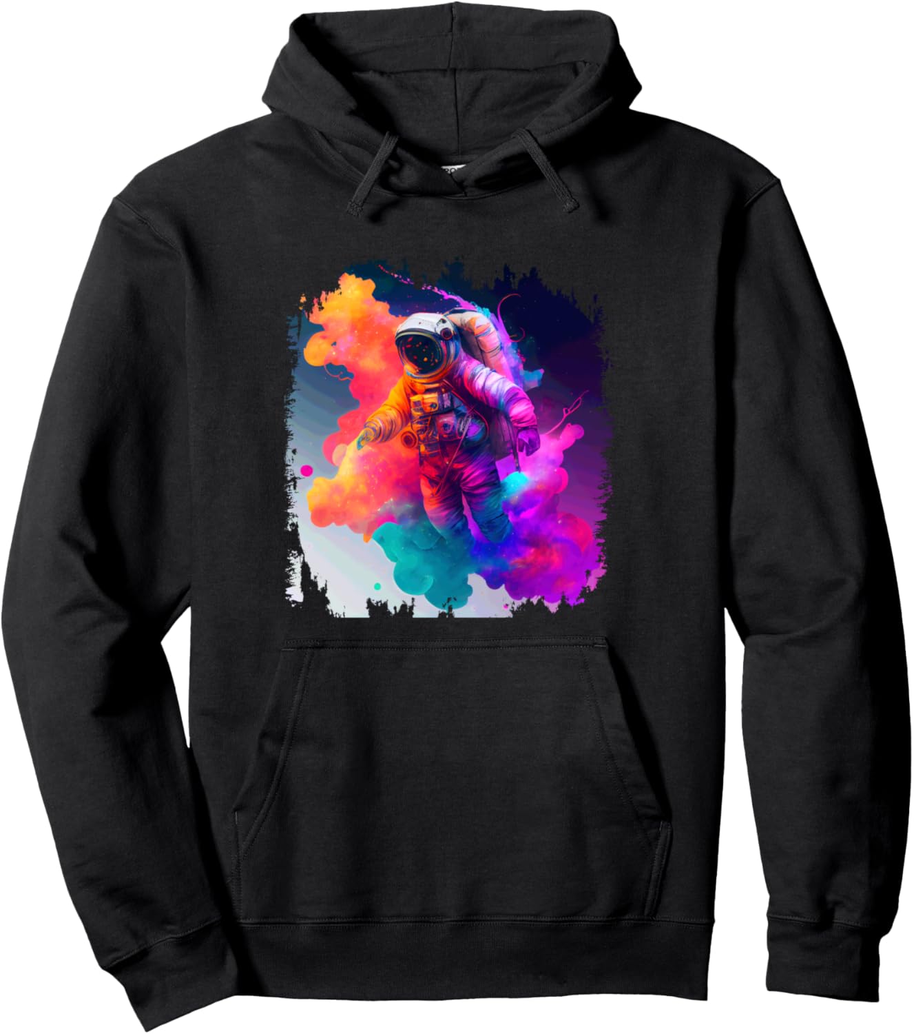 

Яркая толстовка с изображением галактического астронавта Colorful Astronaut Space Art Galaxy Cosmos, черный