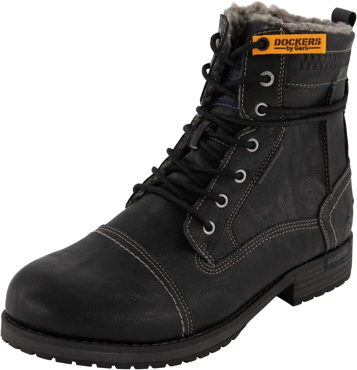 Мужские ботинки Dockers by Gerli на шнуровке, водоотталкивающие, с теплой подкладкой, Schwarz 100