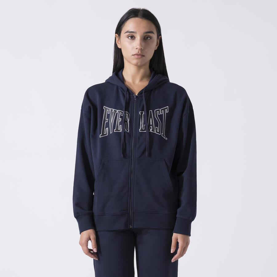 

EVERLAST Легендарная толстовка с капюшоном на молнии с логотипом, синяя, темно-синяя, из хлопка