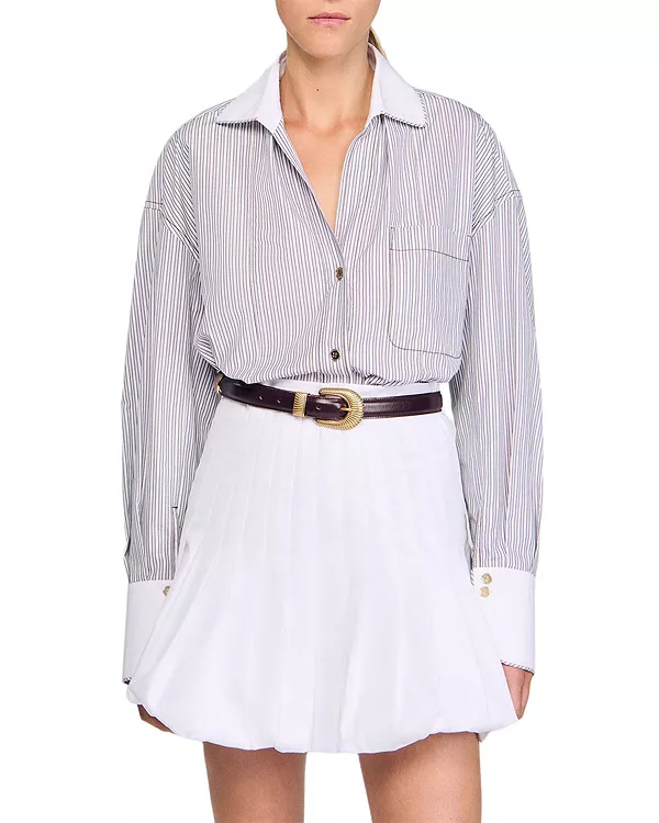 

Рубашка в полоску оверсайз Sandro, мультиколор