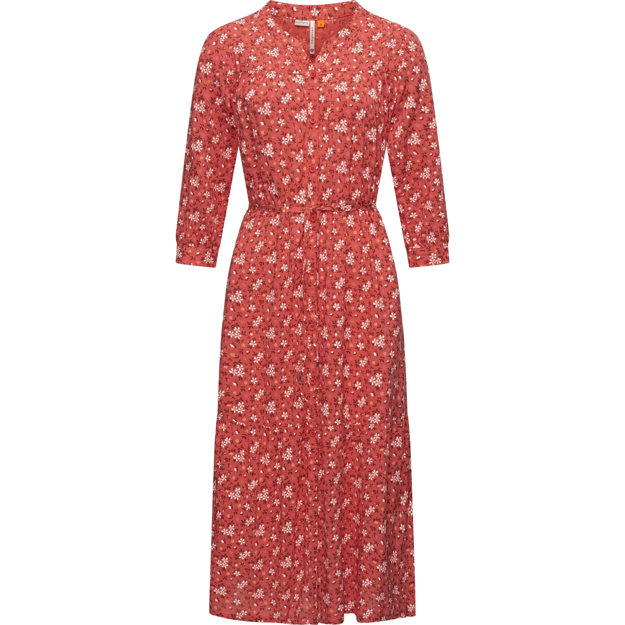 

Платье макси Ragwear "Meve", легкое платье с длинными рукавами и цветочным узором, малиновый