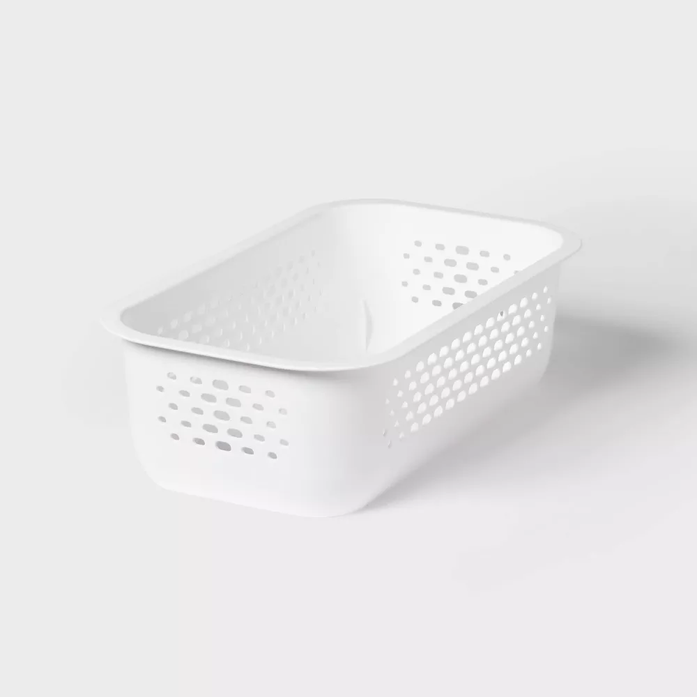 

Узкий маленький декоративный пластиковый контейнер, белый - Brightroom