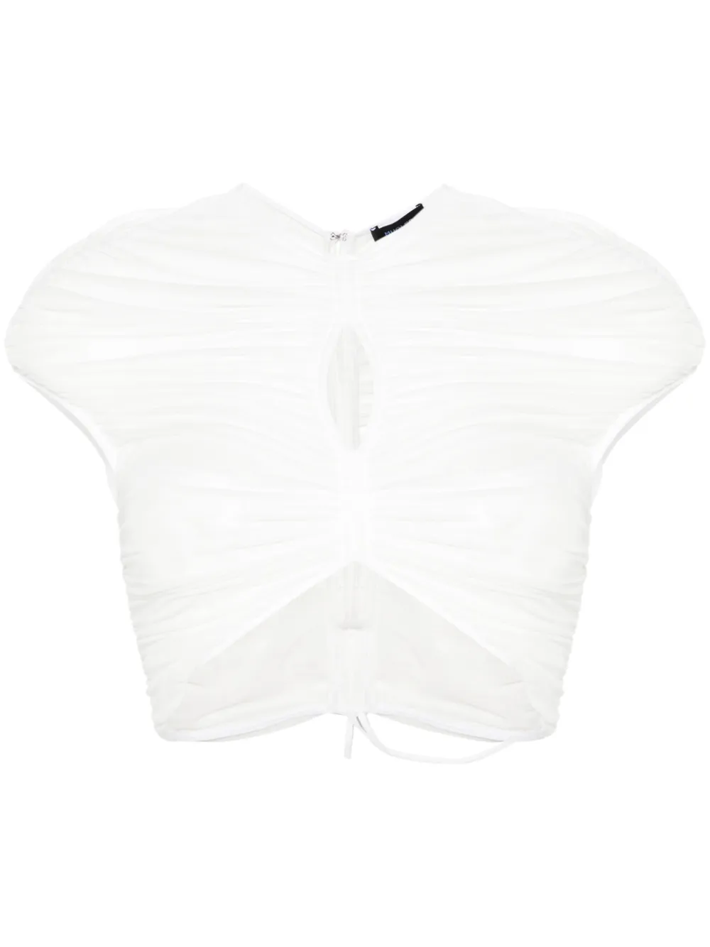 

Укороченная футболка в сетку Mugler, белый