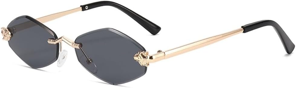 

Женские солнцезащитные очки ромбовидной формы, без оправы, с защитой от УФ-излучения, модные солнцезащитные очки для вождения и путешествий, мужские солнцезащитные очки HYYZZC, Gray