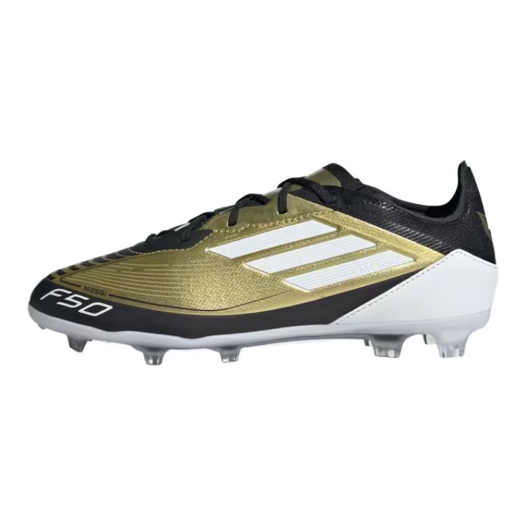 

Adidas Adizero F50 Messi Pro FG K 'Triunfo Dorado', Gold Metallic/Cloud White/Core Black