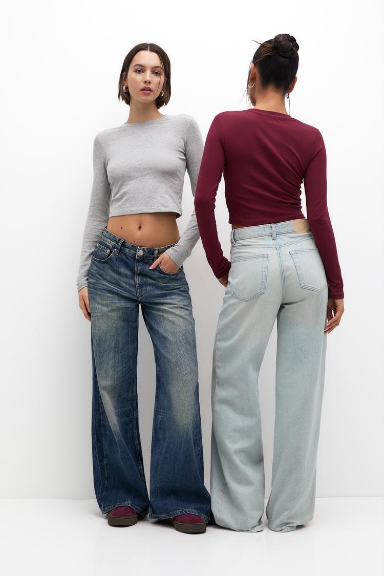 

Упаковка из 2 футболок с длинным рукавом Pull And Bear, бордовый