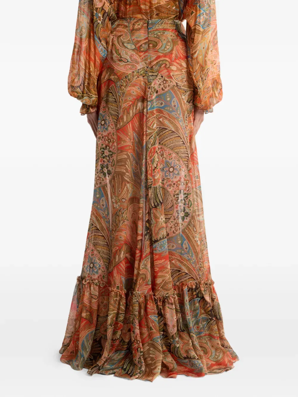 Длинная юбка с узором «пейсли» Etro, нейтральный — фото 4