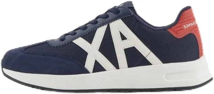 Мужские кроссовки Armani Exchange Dusseldorf с контрастным логотипом, красный/темно-синий