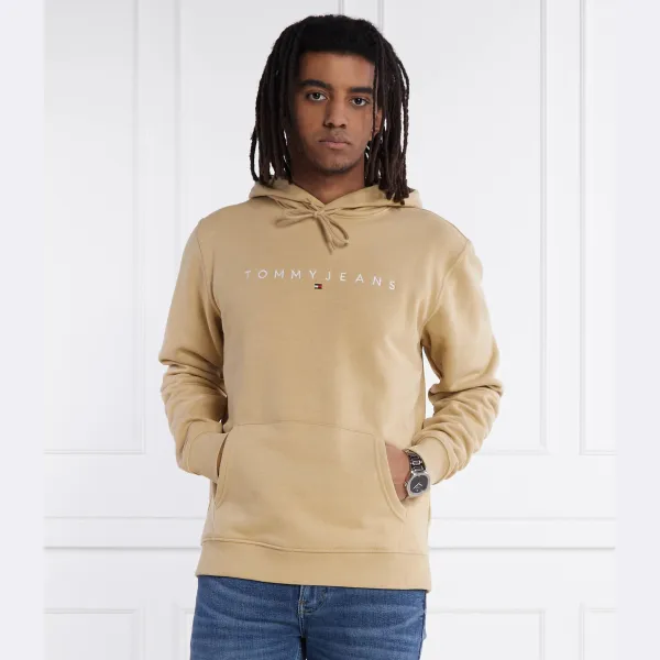 Толстовка с линейным логотипом, расширенная толстовка обычного кроя Tommy Hilfiger, бежевый — фото 2
