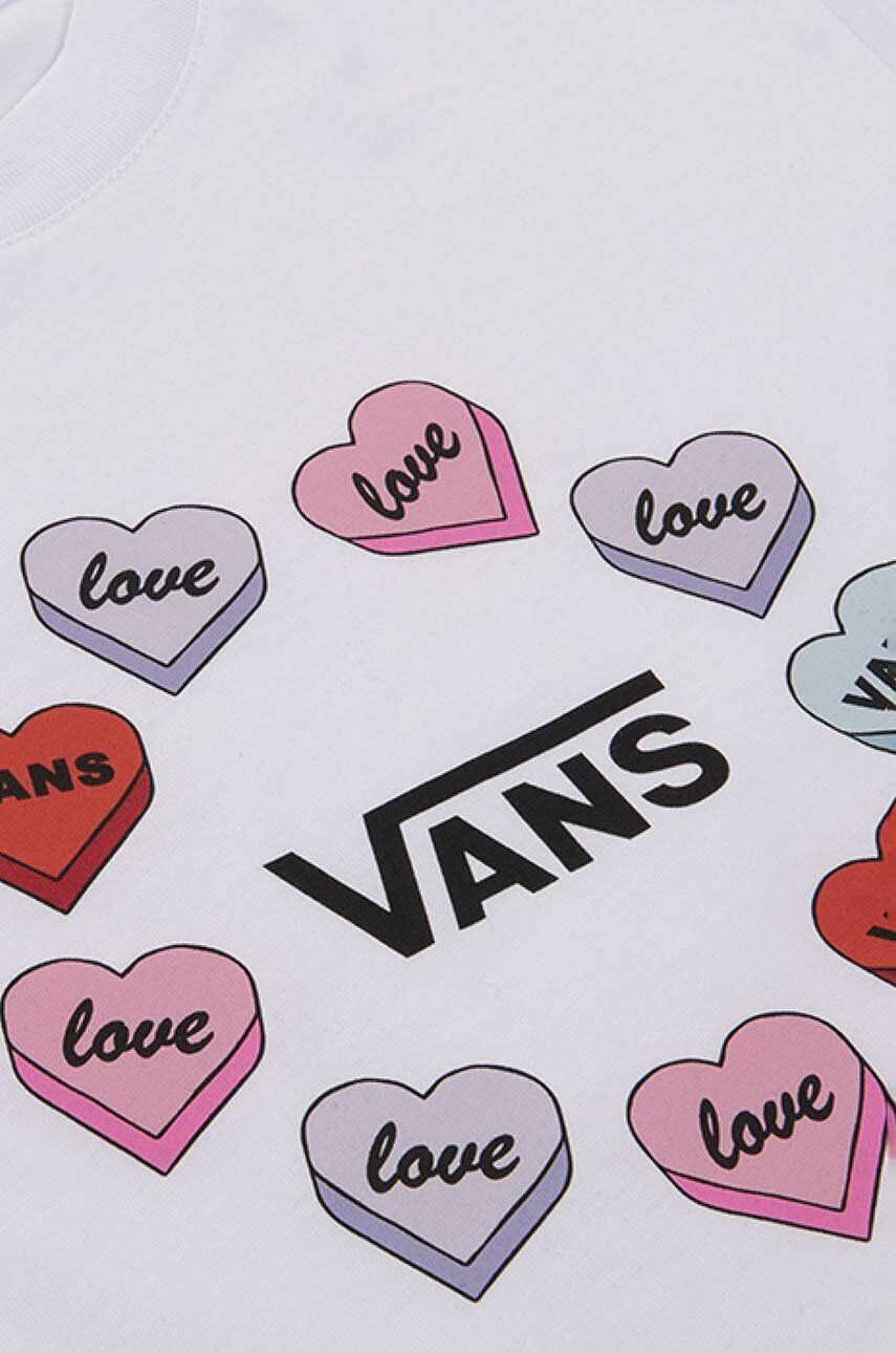 Детская хлопковая футболка Candy Hearts Vans, белый — фото 4