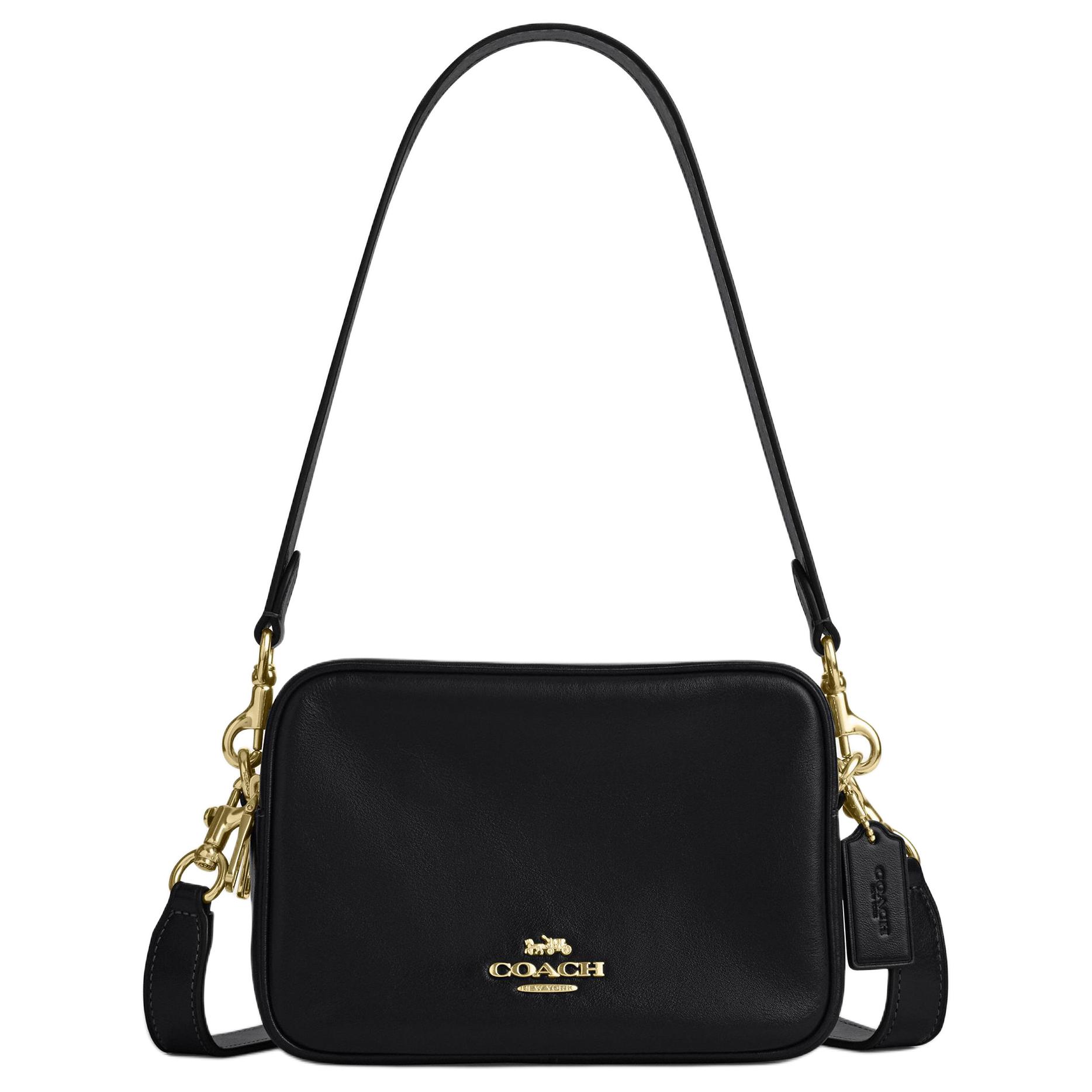 

COACH Кожаная сумка для фотоаппарата Cow Leather, мини-сумка через плечо унисекс Black