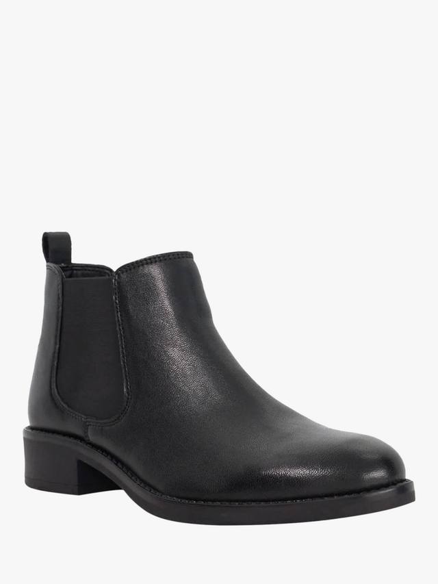 Лакированные кожаные укороченные ботинки челси Dune London, Black — фото 3