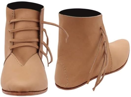 

Средневековые ботинки с застежкой спереди, высокие кожаные ботинки до щиколотки, викингские ботинки для мужчин, средневековая кожа Generic, initial