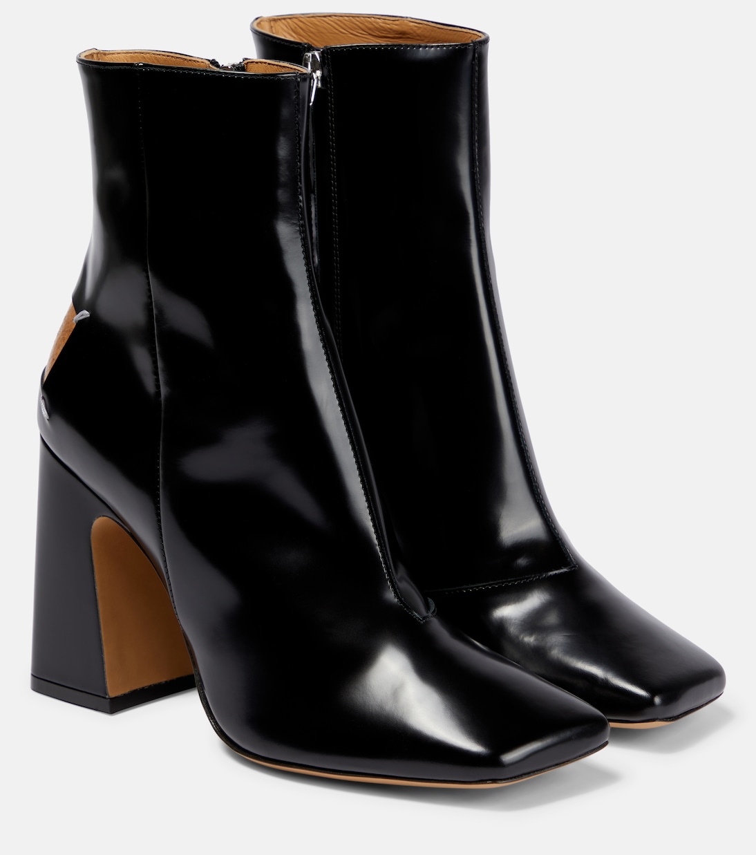 Ботильоны из лакированной кожи Maison Margiela, черный