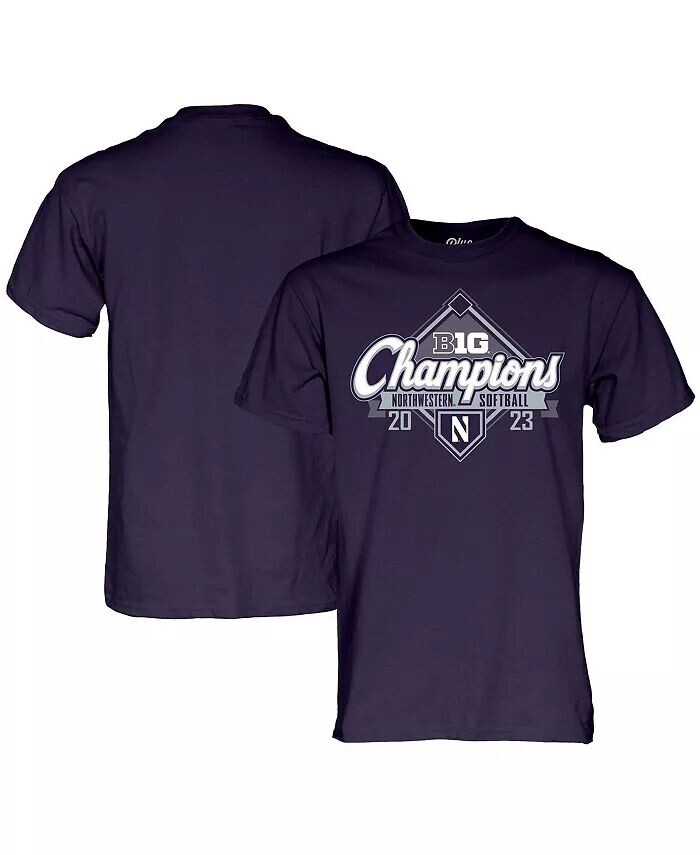 

Мужская фиолетовая футболка Northwestern Wildcats 2023 Big Ten Softball Champions Regular Season Champions Blue 84