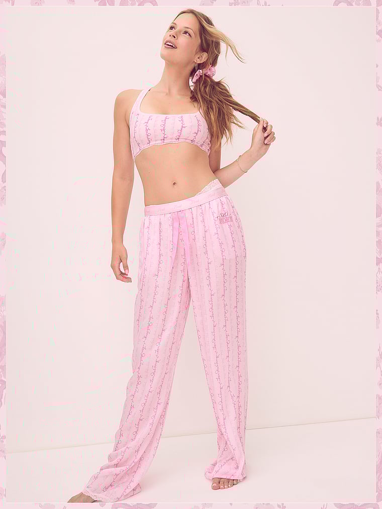 

Шелковые пижамные штаны Pink x loveshackfancy Pink X Loveshackfancy, розовый