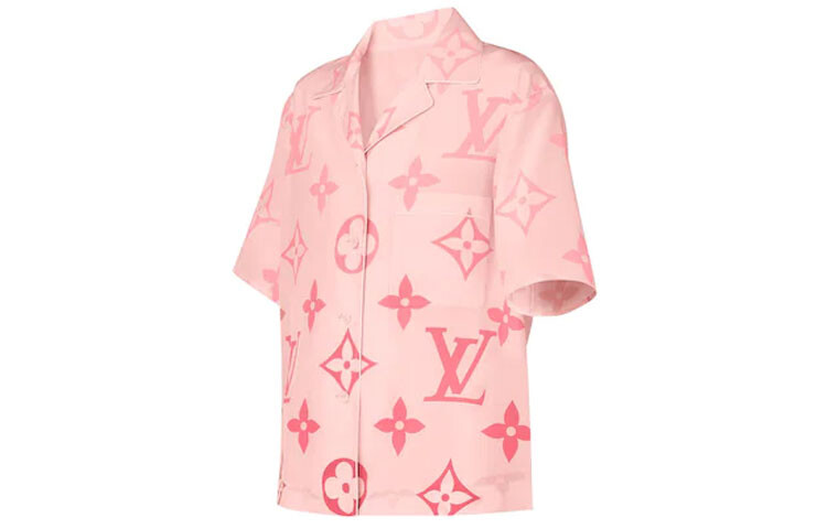 Рубашка женская Louis Vuitton короткая, розовый — фото 3