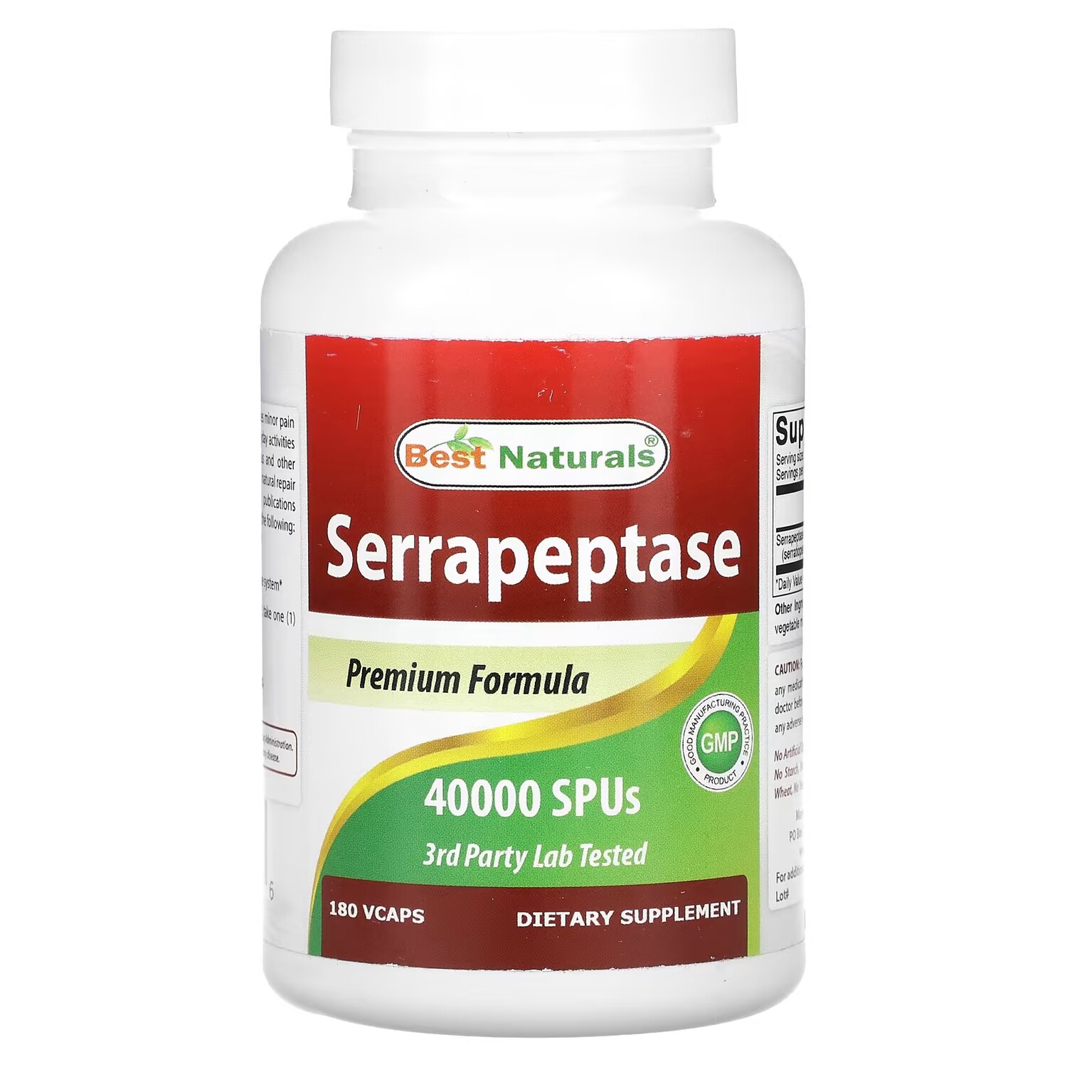 

Добавка Best Naturals серрапептаза, 180 капсул