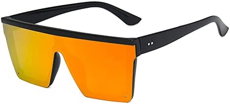 

Женские классические квадратные солнцезащитные очки с плоской верхней частью, фиолетовое зеркальное покрытие, защита от ультрафиолета UV400 (2026 год) MTZJH, Red Mirror