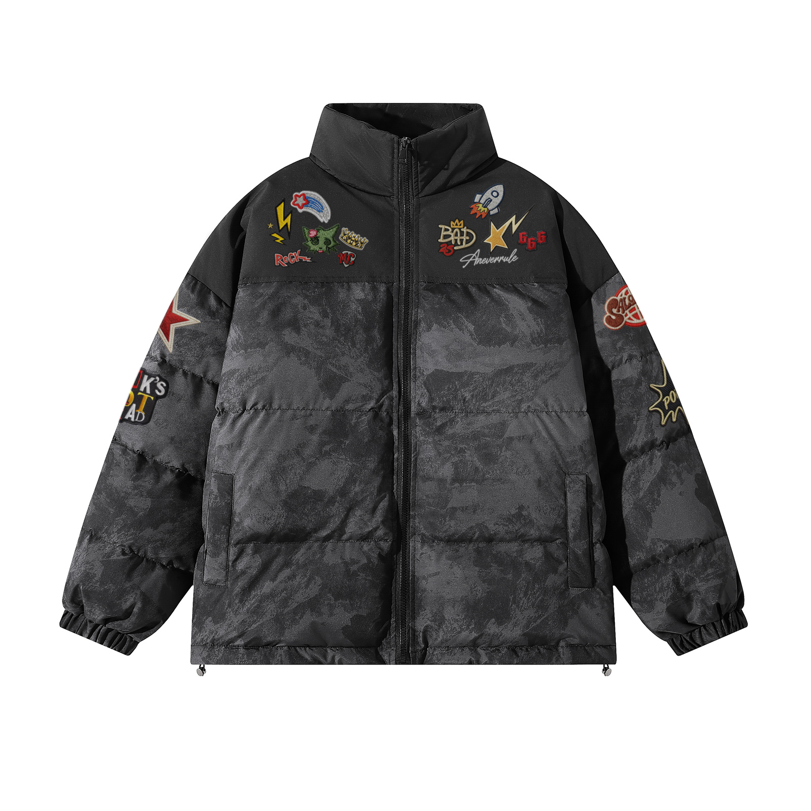 

Пуховик Unisex Stand Collar Thickened Others NEVER RULE, темно-серый