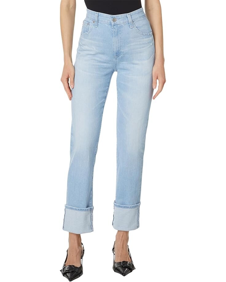 

Джинсы AG Jeans Saige High Rise Straight Crop Jeans, цвет 24 Years Sunkissed