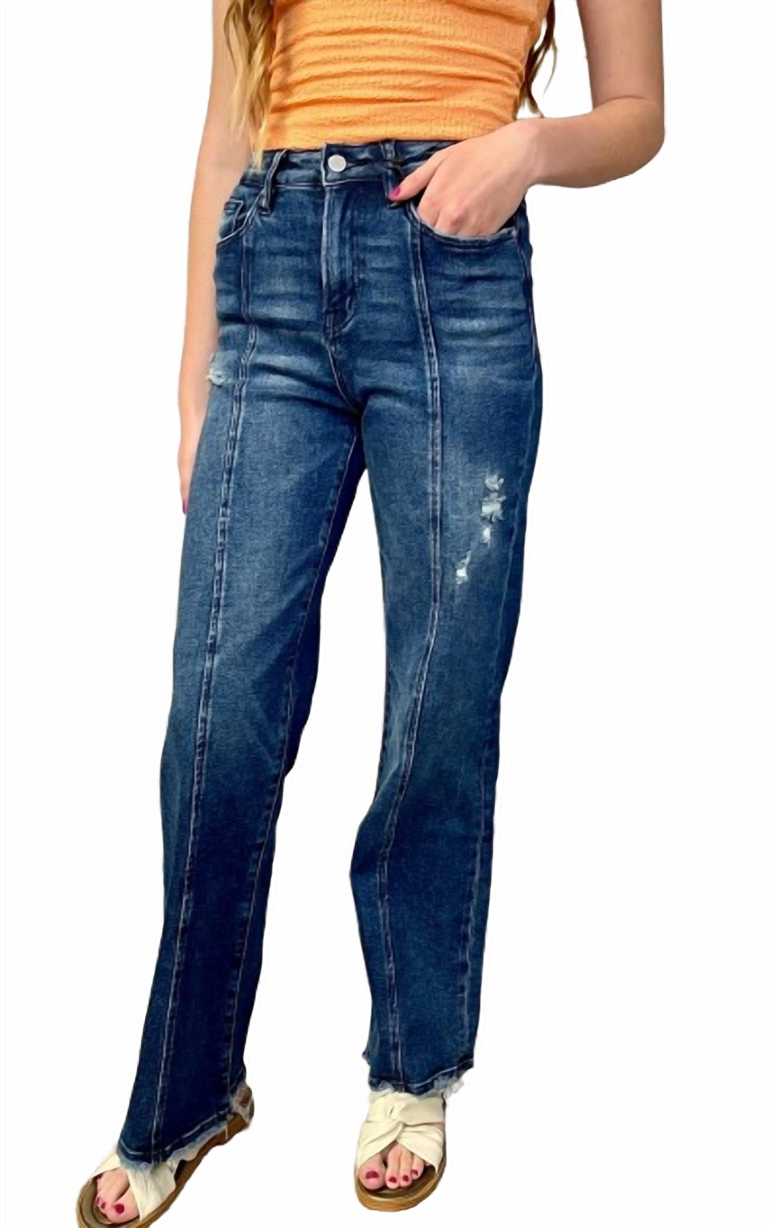 

Французские джинсы свободного кроя в темно-синем цвете Mica denim