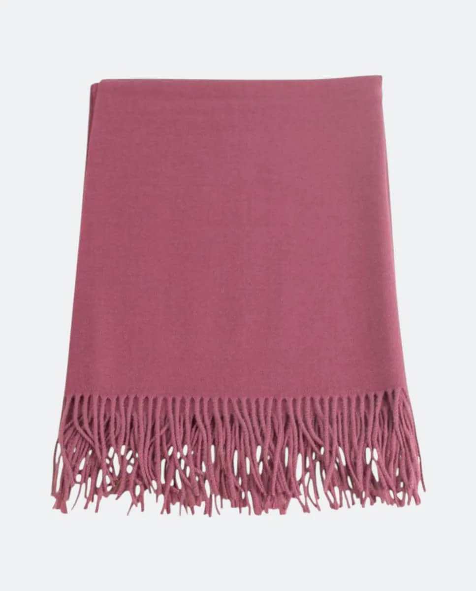 

Вязаный шарф с бахромой, гладкий прямоугольный, легкий и современный шарф из полиэстера Kbas, розовый