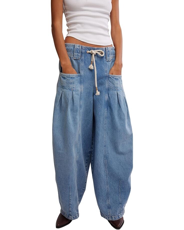 

Брюки Free People Margo Wide Barrel Pull On, цвет Bergamot