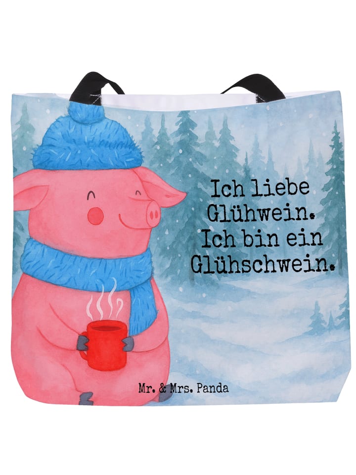 

Mr. & Mrs. Panda Школьный рюкзак с изображением свиньи, глинтвейна и надписью, белого цвета