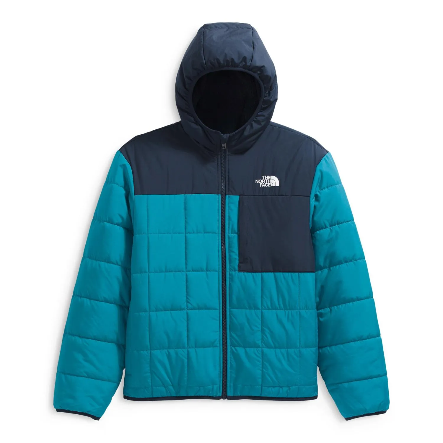 

Куртка утепленная reversible Shasta с капюшоном и молнией для мальчиков The North Face, Dusk Blue/Summit Navy