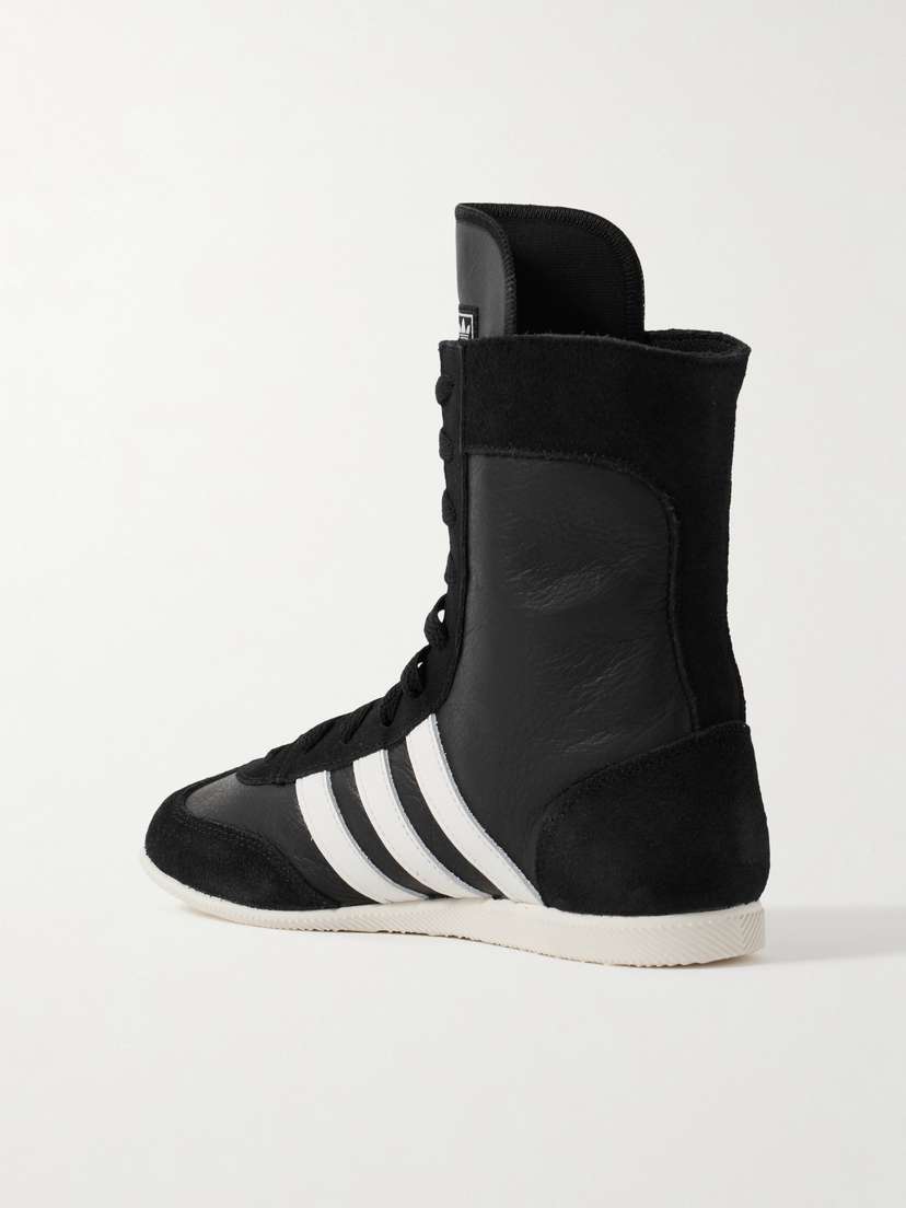 Высокие кожаные кеды Japan h с замшевой отделкой Adidas Originals, черный — фото 3