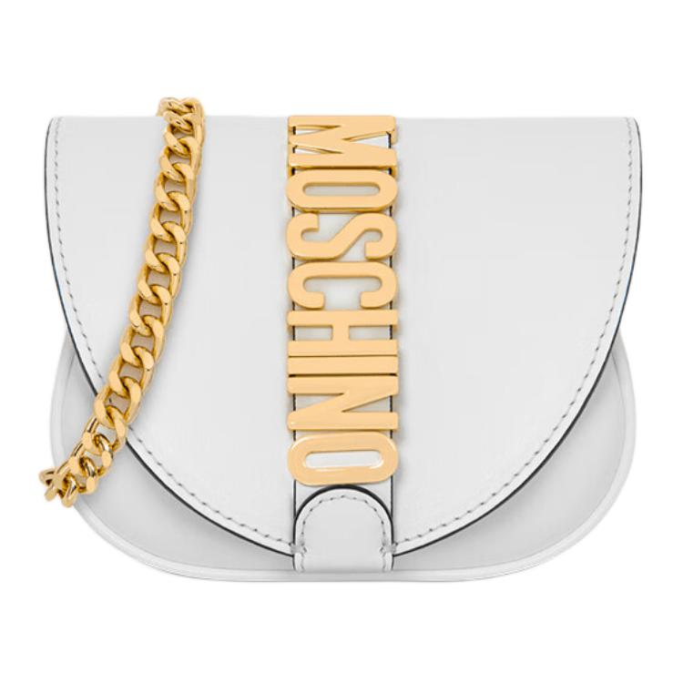 

MOSCHINO Мини-сумка через плечо из телячьей кожи, женская белая