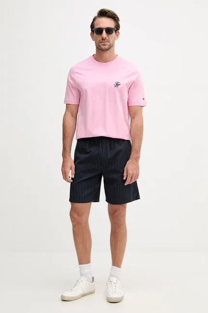 Футболка базовая хлопковая SUMMER Tommy Hilfiger, розовый — фото 2